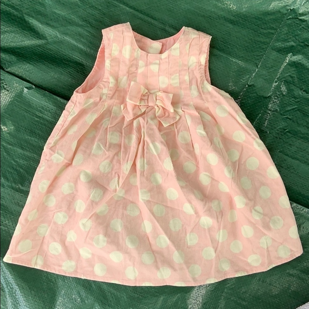 GYMBOREE  Cordroy pink/white polka dot dress 6-12